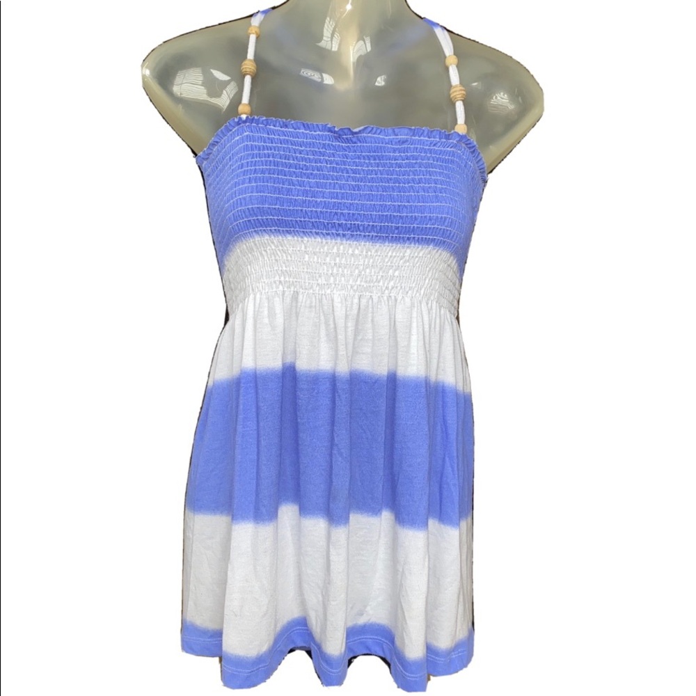 Lavender Purple White Stripped Shirt Top Beach